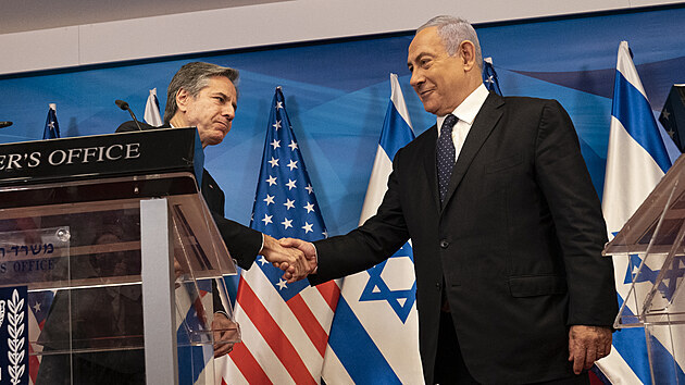 f americk diplomacie Antony Blinken se setkal s izraelskm premirem Benjaminem Netanjahuem. (25. kvtna 2021)