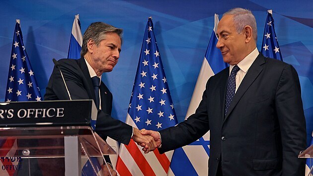 Šéf americké diplomacie Antony Blinken se setkal s izraelským premiérem Benjaminem Netanjahuem. (25. května 2021)