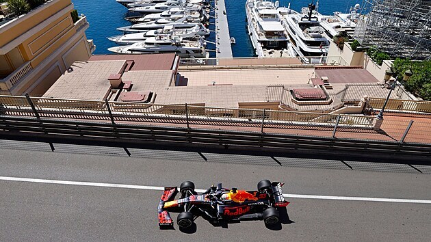 Max Verstappen pi trninku na Velkou cenu Monaka.