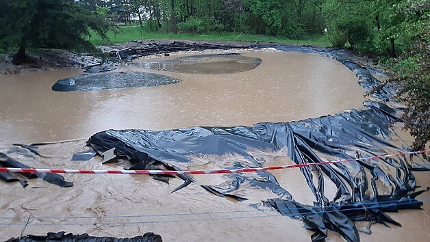 Záplava v Arboretu Nový Dvůr (13.5.2021).