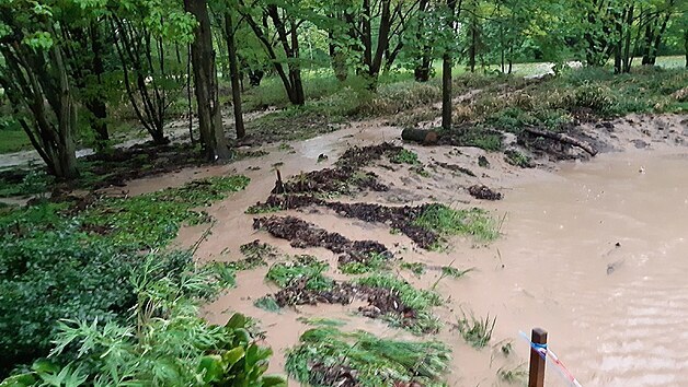 Záplava v Arboretu Nový Dvůr (13.5.2021).