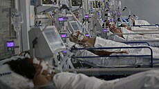 Pacienti s koronavirem v nemocnici v argentinské Lomas de Zamora. (1. kvtna...