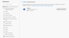 Aktivace synchronizace uivatelského profilu v Edge