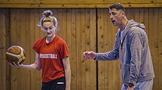 Kristýna Brabencová na tréninku eských basketbalistek v Mariánských Lázních...