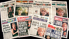 Princezna Diana na titulních stranách britských novin po rozhovoru v poadu...