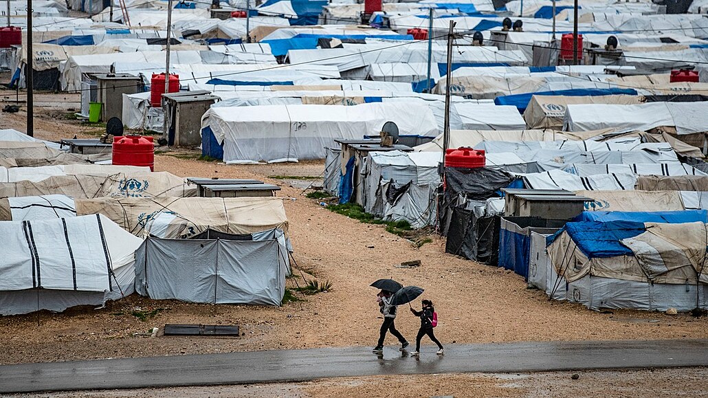 Uprchlický tábor v Sýrii (4. bezna 2021)
