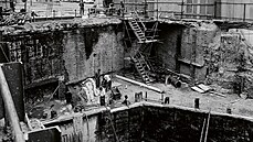 Stavba vestibulu M�stek A uprost�ed Václavského nám�stí (1976)