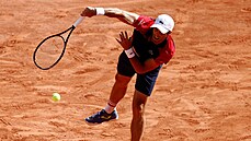 panlský tenista Pablo Andújar podává v prvním kole Roland Garros.