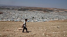 Uprchlický tábor v Sýrii (30. kvtna 2021)