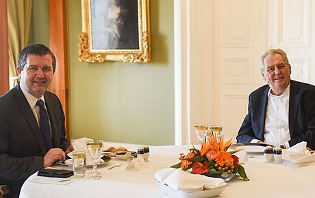 Prezident Milo Zeman na pravidelné schzce s vicepremiérem a pedsedou...