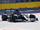 Lewis Hamilton v kvalifikaci na Velkou cenu Ázerbájdánu
