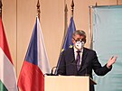 Premiér Andrej Babi (ANO) dnes odpoledne u okovacího centra v praském O2...