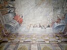 Odkryt freska v Nov radnici v Brn zobrazuje zasedn zemskho soudu a erby...