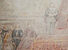 Odkryt freska v Nov radnici v Brn zobrazuje zasedn zemskho soudu a erby...