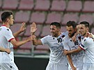 Albánská radost po vsteleném gólu v pípravném utkání v esku.