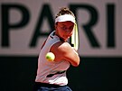 Barbora Krejíková bhem tvrtfinále Roland Garros.