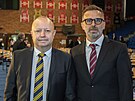 Petr Fousek (vlevo) a Karel Poborský, kandidáti na pedsedu Fotbalové asociace,...