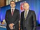 Petr Fousek (vpravo) a Karel Poborský, kandidáti na pedsedu Fotbalové...