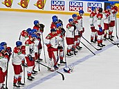 Zklamaní čeští hokejisté po vypadnutí ze čtvrtfinále mistrovství světa.