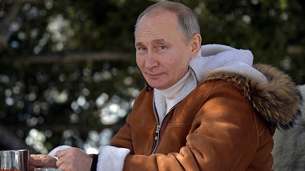 Rusk prezident Vladimir Putin bhem dovolen na Sibii (21. bezna 2021)