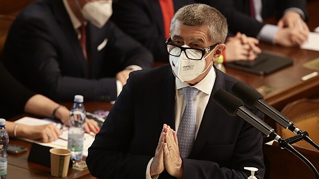 Andrej Babi na mimodnm hlasovn o nedve vldy. (3.ervna 2021)