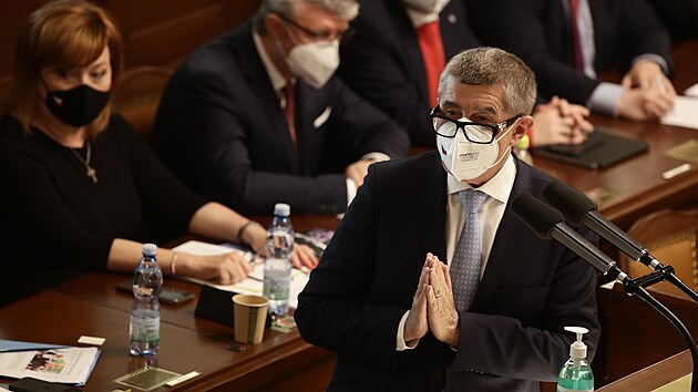 Andrej Babi na mimodnm hlasovn o nedve vldy. (3.ervna 2021)