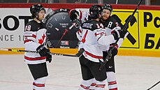 Kanada se raduje z gólu ve tvrtfinále s Ruskem