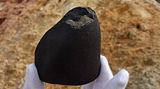 Sazovický meteorit. erný, zhruba plkilový kámen je eskou raritou.