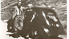 Alpy. Karel apek a Olga Scheinpflugová ve výcarsku ve kod Popular.