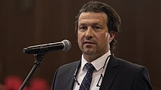 Martin Mula�, jeden z kandidát� do výkonného výboru, na Valné hromad� FA�R.