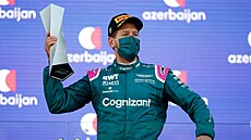Sebastian Vettel skončil ve Velké ceně Ázerbájdžánu druhý.