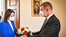 Premiér Andrej Babi pijal v Hrzánském paíáci pedstavitelku bloruské opozice...