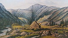 Komplex důlních děl Kovárna na historické pohlednici E. W. Knippela z poloviny...