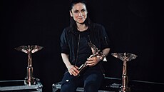 Zp�va�ka Lenka Dusilová se t�emi And�ly.