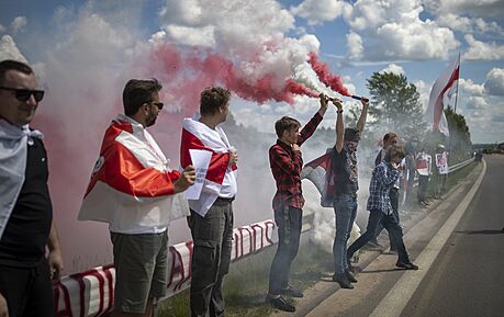 Protest proti Lukaenkov reimu na litevsko-bloruské hranici (12. ervna 2021)