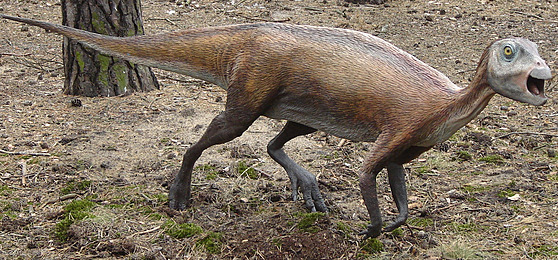 Model ornitopoda druhu Atlascopcosaurus loadsi, ijícího v období rané kídy na...