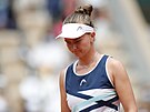 Zamylená Barbora Krejíková ve finále dvouhry Roland Garros