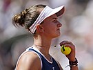 Barbora Krejíková bhem finále dvouhry na French Open