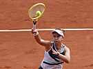 Barbora Krejíková bhem finále enské dvouhry na Roland Garros