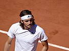 Stefanos Tsitsipas bhem finále muské dvouhry na Roland Garros