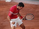 Novak Djokovi bouliv slaví vítzství na Roland Garros.