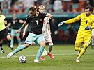 Marko Arnautovi (7) stílí tetí rakouský gól v utkání ME proti Severní...