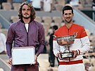 Finalisté Roland Garros 2021: ek Stefanos Tsitsipas (vlevo) a vítz, Srb Novak...