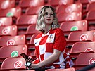 Chorvatská fanynka na stadionu v Hampden Parku ped utkáním mistrovství Evropy...