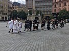 Skupina recesist pevleench za duchovn ze skupiny RFK prola v nedli Brnem...