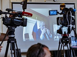 Prezident Milo Zeman ve stedu pes videokonferenci svdí v kauze Mostecké...