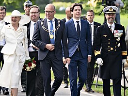 Dnsk krlovna Margrethe II., princ Christian a korunn princ Frederik...