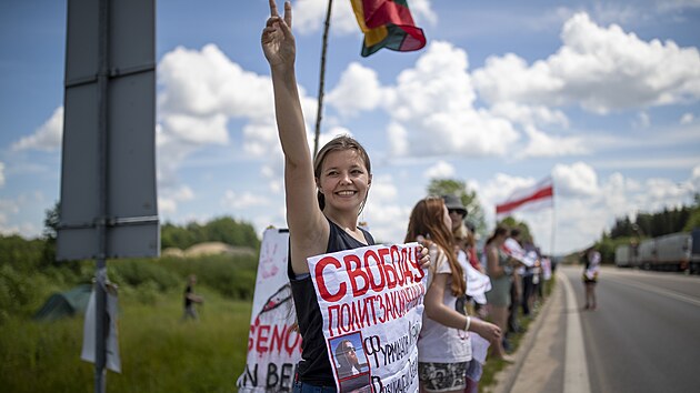 Protest proti Lukaenkov reimu na litevsko-blorusk hranici (12. ervna 2021)