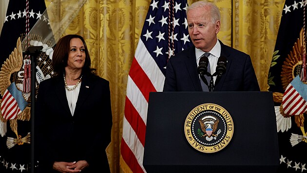 Prezident Joe Biden promluvil bhem ceremonie, kdy uzkonil nov federln svtek. (18. ervna 2021)