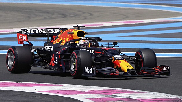 Max Verstappen z Red Bullu v trninku na Velkou cenu Francie F1.